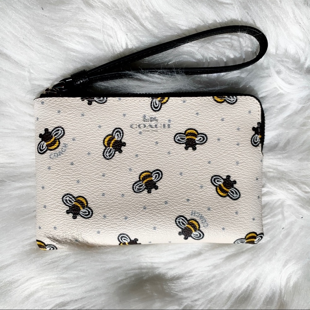 COACH Bee Print Wristlet